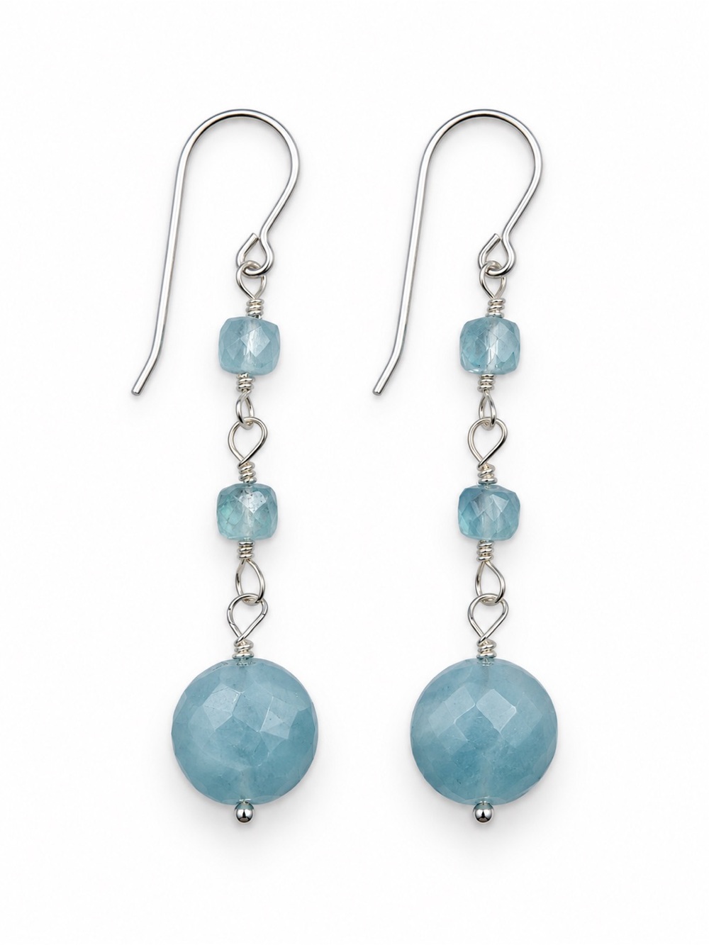 AMHK2 Aquamarine Hook Earring